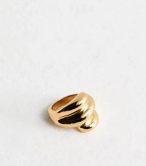 Gold Tone Chunky Bubble Ring