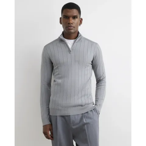 River Island Muscle Fit Half Zip Jumper