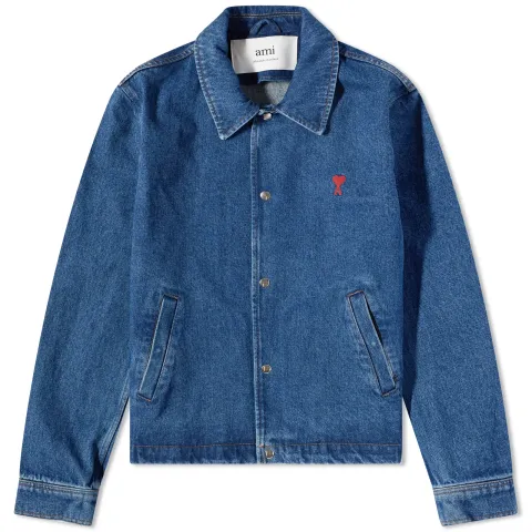 AMI Heart Denim Coaches Jacket