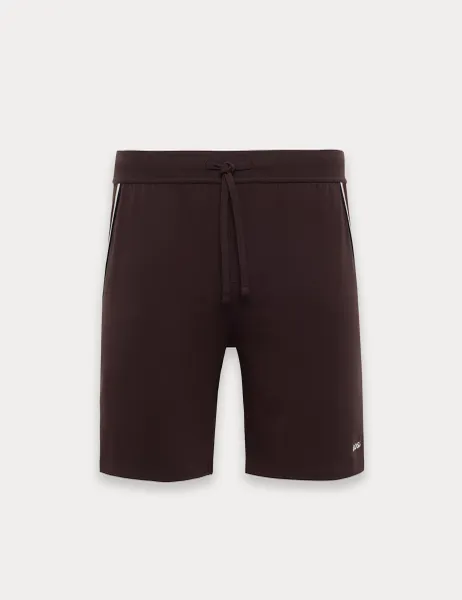 Boss Cotton Rich Jersey Pyjama Shorts Brown