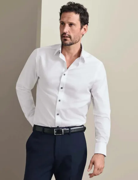 Charles Tyrwhitt Slim Fit Non Iron Pure Cotton Twill Shirt White