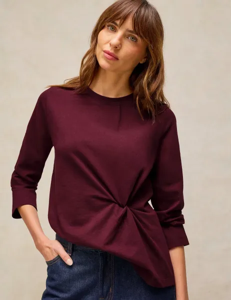 White Stuff Pure Cotton Regular Fit T-Shirt Plum