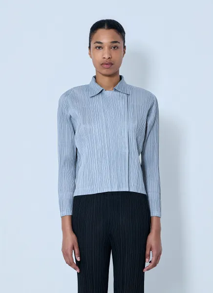 Structured Pleat Long Sleeve Shirt