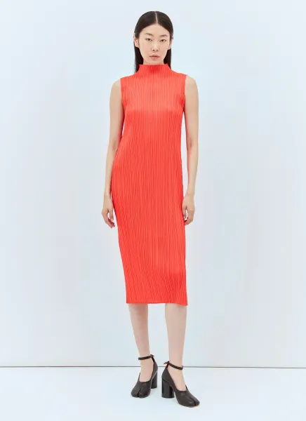 Pleated Midi Dress