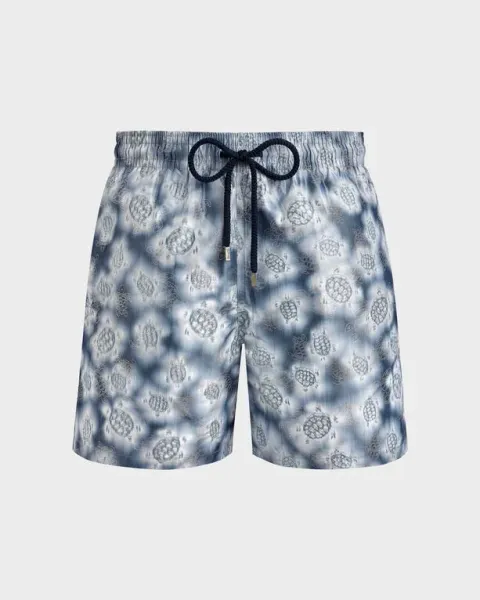 Vilebrequin Men Silk Swim Shorts Ronde Des Tortues