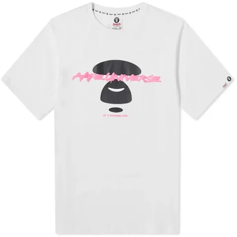 AAPE Neon Puff Effect Stencil Face T-Shirt