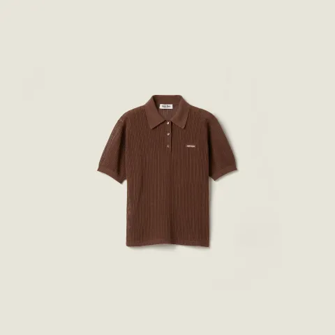 Cotton knit polo shirt