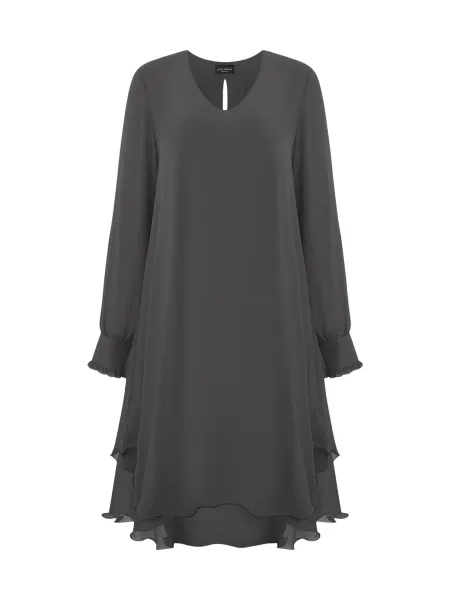 Grey Wave Hem Dress