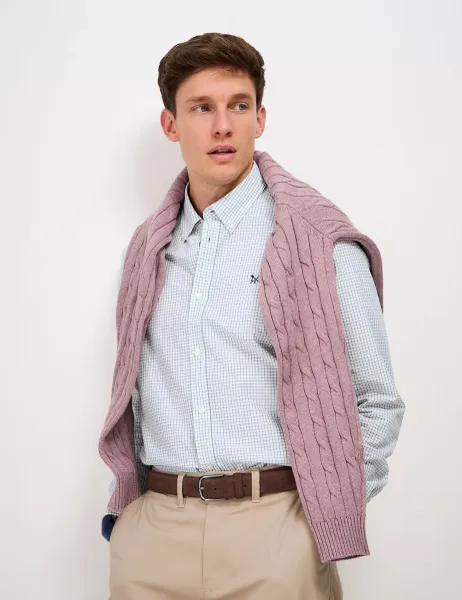 Crew Clothing Pure Cotton Check Oxford Shirt