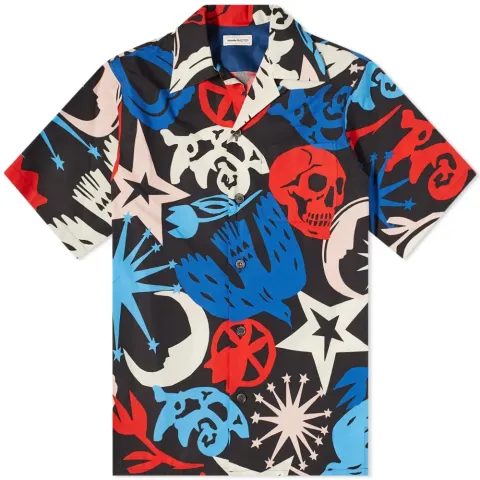 Skull All Over Print Vacation Shirt