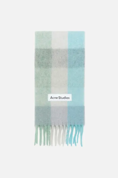 Mohair checked scarf