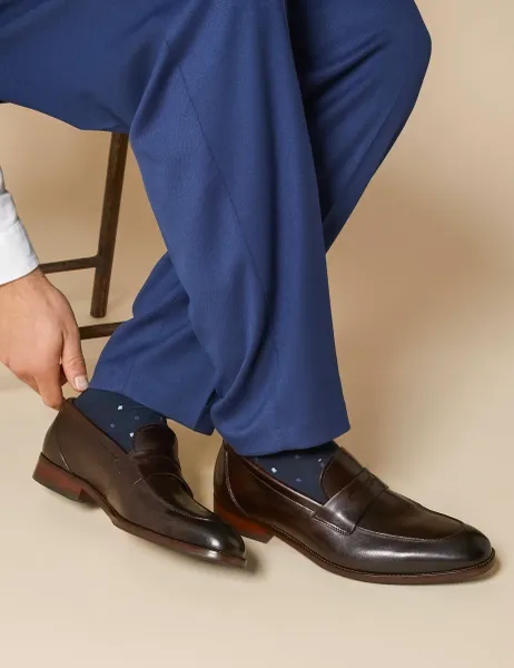 Jones Bootmaker Russell Leather Penny Loafers Dark Brown