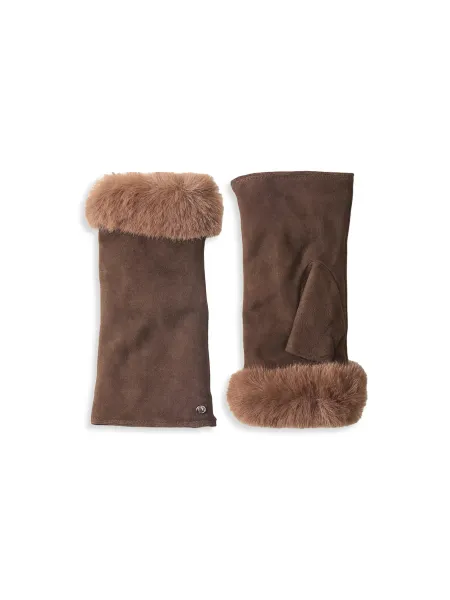 Dents Eva Suede Fingerless Mittens