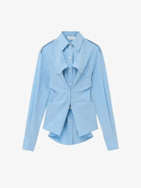 Gathered Long-Sleeved Shirt