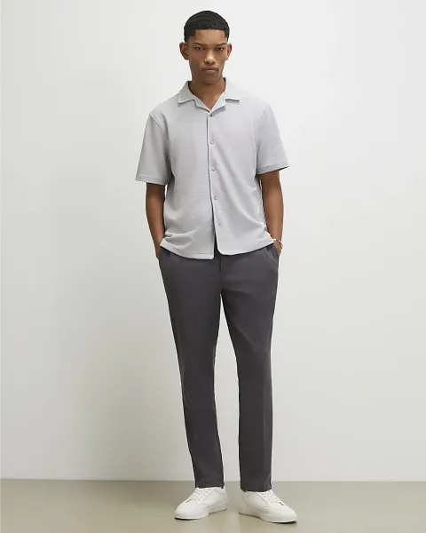 River Island Textured Slim Fit Trousers