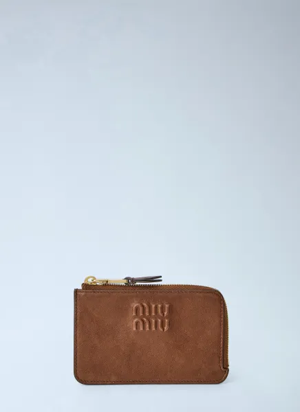 MIU MIU Oak Nappa Leather Envelope Card Holder