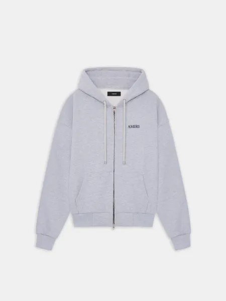RELAXED ZIP UP HOODIE - HEATHER GREY