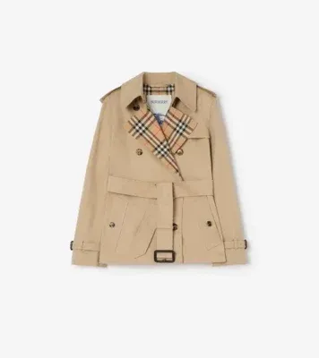 Garbardine Lakefield Trench Jacket in Honey beige - Women, Cotton