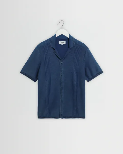 Ivy - Washed Blue Cotton Knitted Shirt