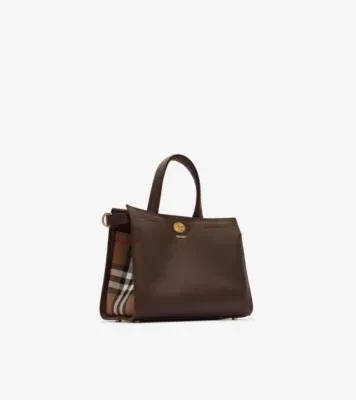 Small Check Cotswolds Tote in Chocolate Brown