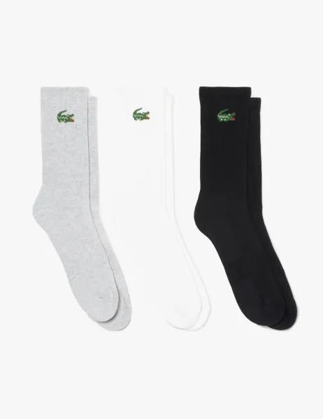 Lacoste 3 Pack Cotton Rich Sports Socks Multi