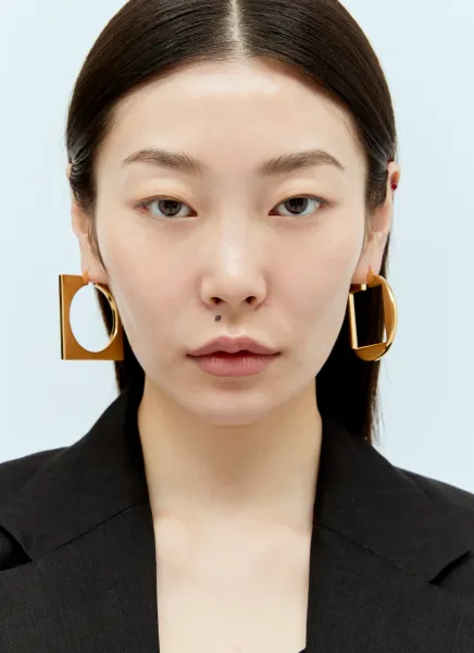 Les Creoles Round Carré Earrings