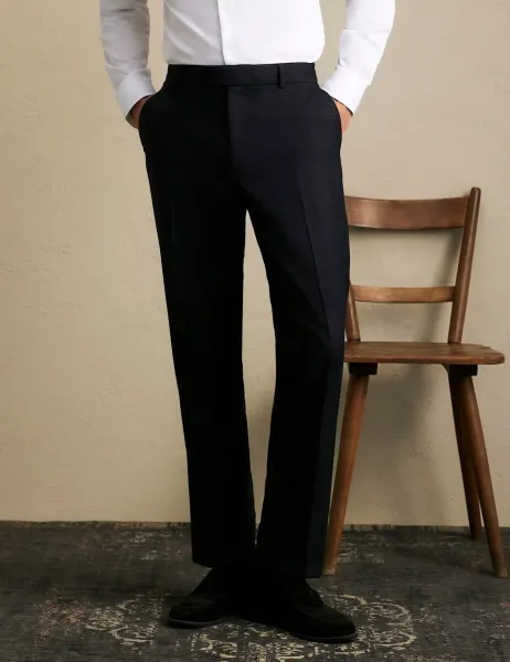 River Island Slim Fit Check Suit Trousers Blue Mix