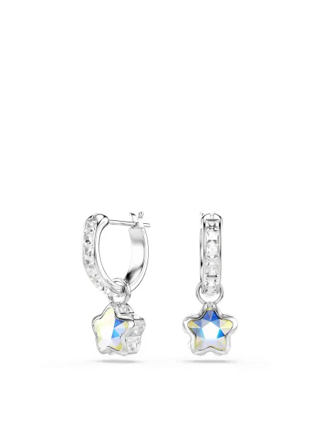 Swarovski Chroma Silver Hoop Earrings