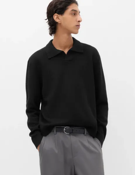 Marks & Spencer Relaxed Open Neck Jumper Black