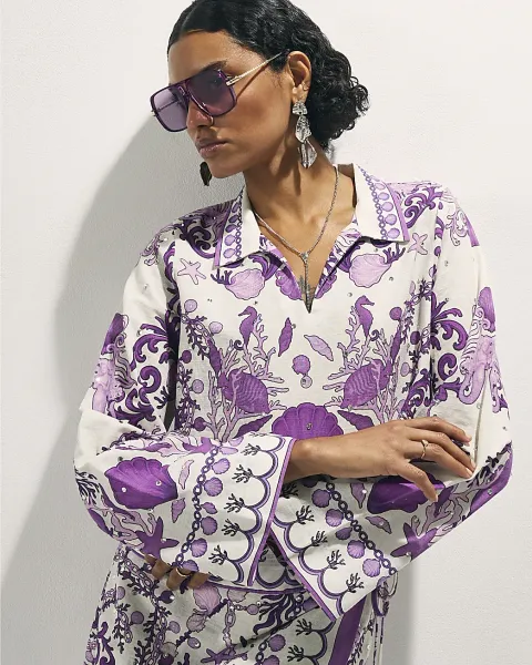 River Island Sea Chain Embellished Shirt