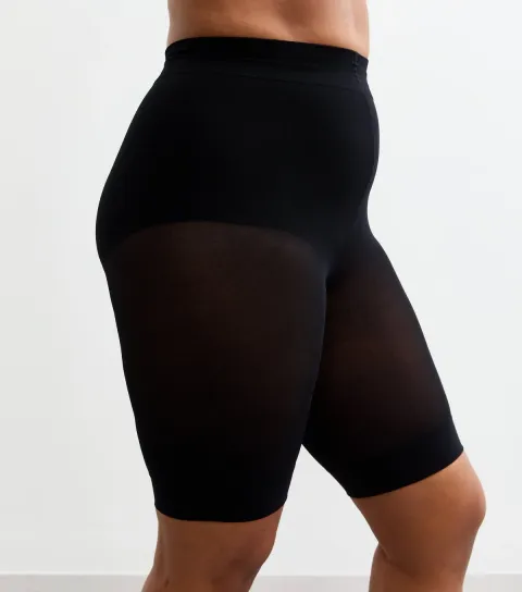 Plus Size Black Anti Chafing Shorts Curves
