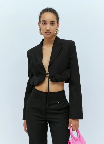 La Veste Croissant Crop Blazer