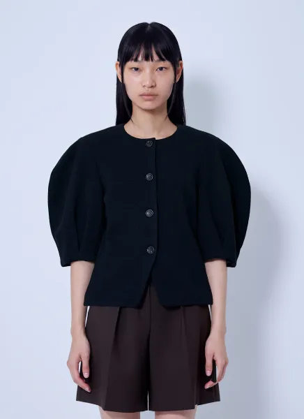 Max Mara Puff Sleeve Buttoned Jacket