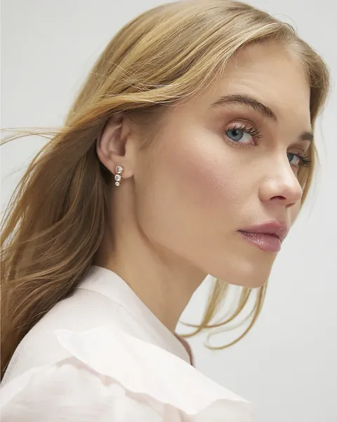 River Island Diamond Simulant Drop Earrings