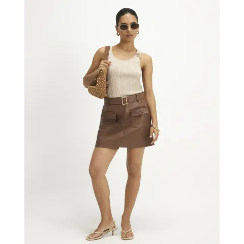 River Island Petite Utility Pocket Belted Mini Skirt