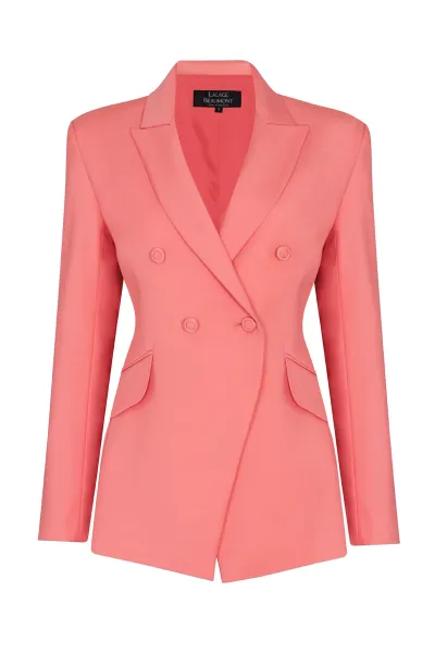 Imogen Jacket in Watermelon Wool Faille