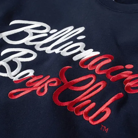Script Embroidered Crew Neck