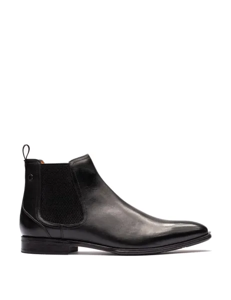 Base London Leather Chelsea Boots Black