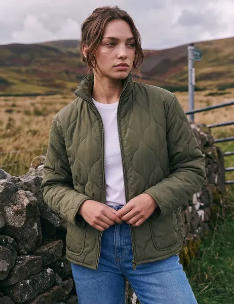 Roman Petite Padded Jacket Khaki Mix