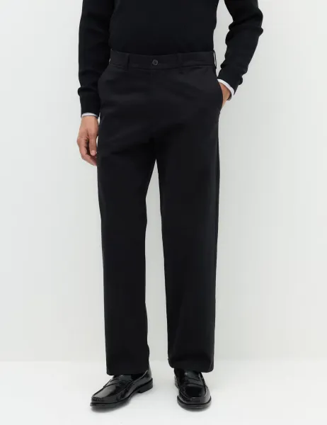 Marks & Spencer Loose Fit Stretch Chinos Black