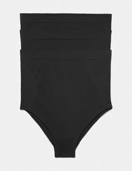 Marks & Spencer 3pk Seamless Over Bump Maternity Briefs Black