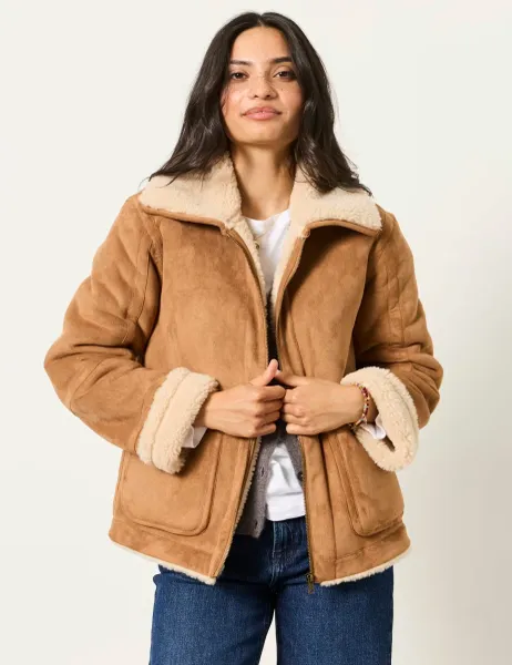 FatFace Short Jacket Tan