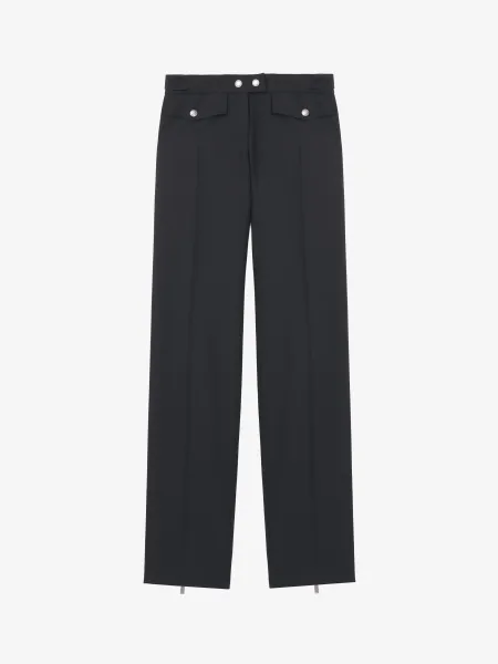 Straight Leg Trousers with Zip