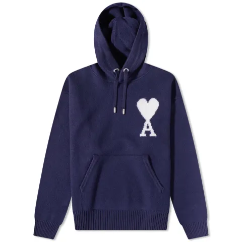 AMI Large A Heart Knitted Popover Hoodie