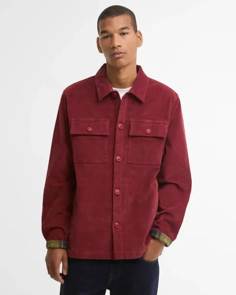 Tartan Trimmed Cord Overshirt