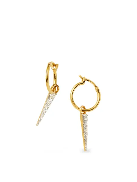 Missoma Mini Pave Dagger Charm Hoops