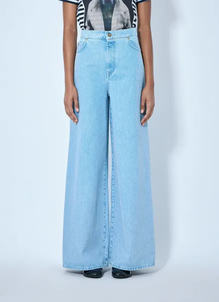 Wide-Leg Denim Trousers