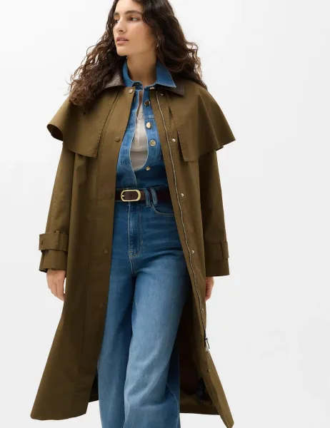Marks & Spencer Pure Cotton Waxed Longline Cape Parka