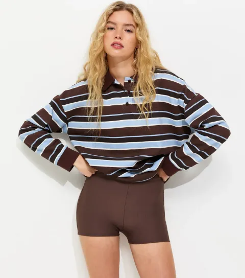 Women's Dark Brown Micro Rib Cycling Shorts