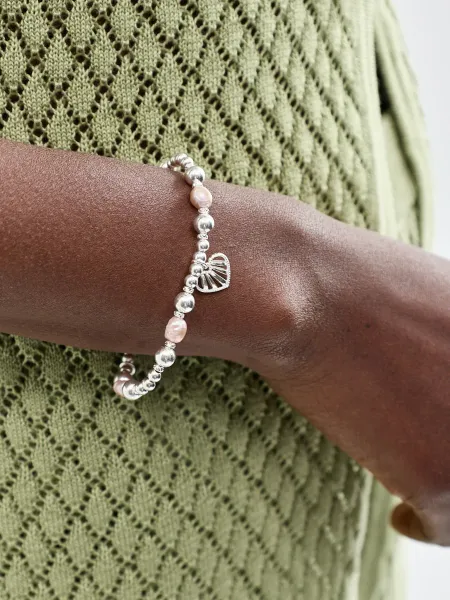 ChloBo Loving Heart Pink Pearl Bracelet